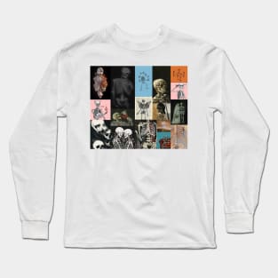 skeleton aesthetic collage Long Sleeve T-Shirt